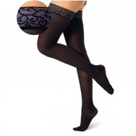 Компрессионные чулки Интекс с ажурной силиконовой резинкой 2 класс компрессии 2 рост арт. ИЧЖ-2р2к, цвет черный