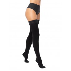 Компрессионные чулки Интекс с ажурной силиконовой резинкой 1 класс компрессии 1 рост арт. ИЧЖ-1р1к, цвет черный