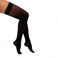 Компрессионные чулки Интекс Fleur с ажурной силиконовой резинкой 1 класс компрессии 1 рост арт. ФЧЖ-1р1к, цвет черный
