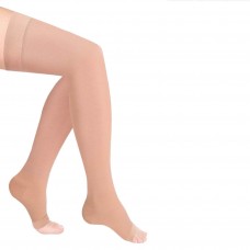 Чулки компрессионные Luomma Idealista с простой резинкой на силиконовой основе с открытым носком 1 класс компрессии рост normal (62-71 см) арт. ID-310, цвет карамель