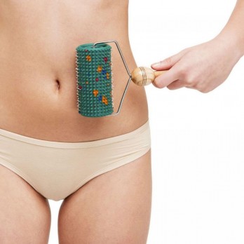 Валик большой игольчатый Ляпко, шаг игл 5,0 мм, цвет зеленый