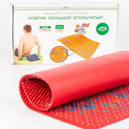 Коврик игольчатый большой Ляпко, шаг игл 7,0 мм, цвет красный