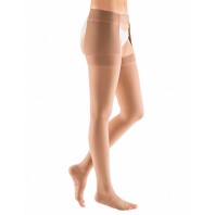 Компрессионный чулок mediven plus с застёжкой на талии на правую ногу 3 класса компрессии с открытым носком (AG-72-83см) арт.405, цвет карамель