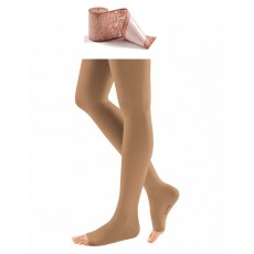 Компрессионные чулки с кружевной силиконовой резинкой mediven COMFORT 1 класса компрессии с открытым носком (AG-72-83 см) арт. CO161, цвет карамель