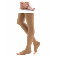 Компрессионные чулки с кружевной силиконовой резинкой на широкое бедро mediven COMFORT 2 класса компрессии с открытым носком (AG-72-83 см) арт. CO261W, цвет карамель