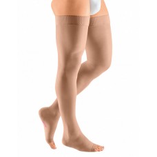 Компрессионные чулки mediven plus с силиконовой резинкой на широкое бедро 1 класса компрессии с открытым носком (AG-72-83см) арт.108W, цвет черный