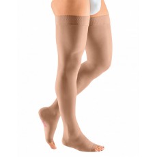Компрессионные чулки mediven plus с силиконовой резинкой на широкое бедро 1 класса компрессии с открытым носком (AG-72-83см) арт.108W, цвет карамель