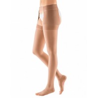 Компрессионный чулок mediven plus с застёжкой на талии на правую ногу 2 класса компрессии с открытым носком (AG-62-71см) арт.208, цвет бежевый