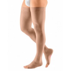 Компрессионные чулки mediven plus с силиконовой резинкой на широкое бедро 2 класса компрессии с открытым носком (AG-72-83см) арт.200W, цвет карамель