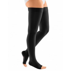 Компрессионные чулки mediven plus с силиконовой резинкой 3 класса компрессии на широкое бедро с открытым носком (AG-62-71см) арт.399W, цвет черный Компрессионные чулки mediven plus с силиконовой резинкой 3 класса компрессии на широкое бедро с открытым носком (AG-62-71см) арт.399W, цвет черный