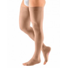 Компрессионные чулки mediven plus с силиконовой резинкой 3 класса компрессии на широкое бедро с открытым носком (AG-72-83см) арт.400W, цвет карамель Компрессионные чулки mediven plus с силиконовой резинкой 3 класса компрессии на широкое бедро с открытым носком (AG-72-83см) арт.400W, цвет карамель