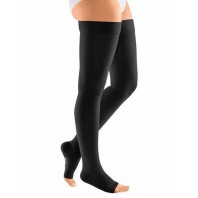 Компрессионные чулки mediven plus с силиконовой резинкой 3 класса компрессии на широкое бедро с открытым носком (AG-72-83см) арт.400W, цвет черный