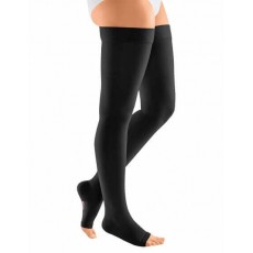 Компрессионные чулки mediven plus с силиконовой резинкой 3 класса компрессии на широкое бедро с открытым носком (AG-72-83см) арт.400W, цвет черный Компрессионные чулки mediven plus с силиконовой резинкой 3 класса компрессии на широкое бедро с открытым носком (AG-72-83см) арт.400W, цвет черный
