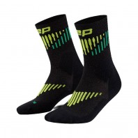 Мужские компрессионные гольфы для бега CEP с шерстью арт. C025M-5Y, цвет черный-лайм