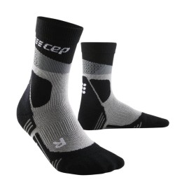 Мужские компрессионные укороченные гольфы CEP MAX Cushion арт. C073M-25, цвет черный-серый