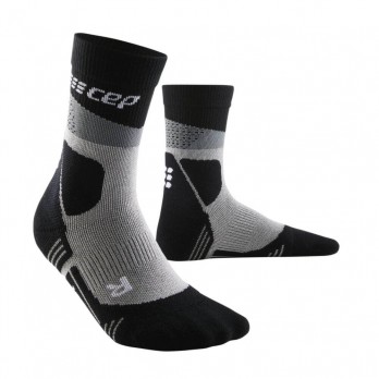 Мужские компрессионные укороченные гольфы CEP MAX Cushion арт. C073M-25, цвет черный-серый