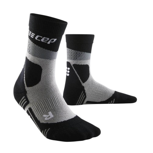 Женские компрессионные укороченные гольфы CEP MAX Cushion арт. C073W-25, цвет черный-серый
