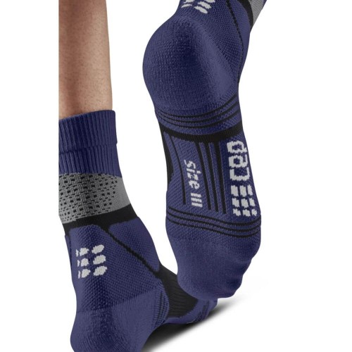 Женские компрессионные укороченные гольфы CEP MAX Cushion арт. C073W-2P, цвет серый-фиолетовый