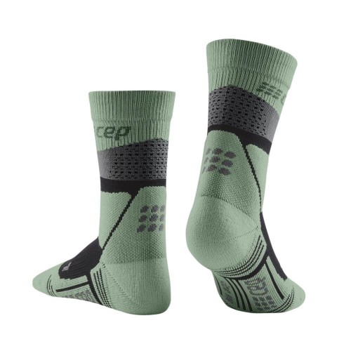 Женские компрессионные укороченные гольфы CEP MAX Cushion арт. C073W-2M, цвет серый-мятный