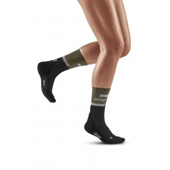 Женские компрессионные спортивные носки CEP арт. C104W-O5, цвет оливковый-черный
