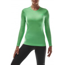 Женская ультралёгкая футболка с длинным рукавом CEP Run Ultralight для бега арт. C811W-G, цвет зеленый