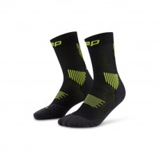 Женские компрессионные спортивные носки CEP Core Run Mid Cut арт. C105W-5Y, цвет черный-лайм