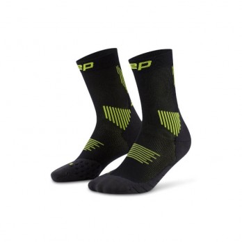 Мужские компрессионные спортивные носки CEP Core Run Mid Cut арт. C105M-5Y, цвет черный-лайм