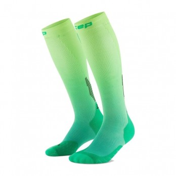 Женские компрессионные спортивные гольфы CEP Gradient для бега арт. C12EW-GY, цвет зеленый-лайм