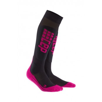 Женские компрессионные гольфы CEP RACE арт. C23W-54, цвет черный-розовый