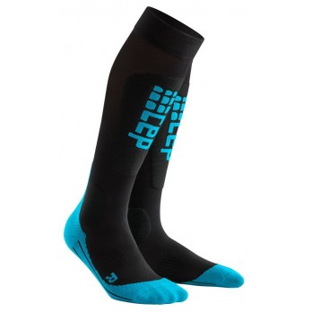 Женские компрессионные гольфы CEP RACE арт. C23W-5S, цвет черный-голубой