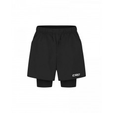 Женские компрессионные шорты CEP 2 в 1 для бега арт. C48W-5, цвет черный