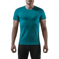 Мужская ультралёгкая футболка с короткими рукавами CEP Core Run Ultralight арт. C801M-N, цвет синий-зеленый
