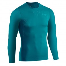 Мужская ультралёгкая футболка с длинным рукавом CEP Run Ultralight для бега арт. C811M-R, цвет синий-зеленый