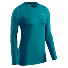 Женская ультралёгкая футболка с длинным рукавом CEP Run Ultralight для бега арт. C811W-N, цвет синий-зеленый
