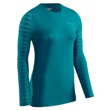 Женская ультралёгкая футболка с длинным рукавом CEP Run Ultralight для бега арт. C811W-N, цвет синий-зеленый Женская ультралёгкая футболка с длинным рукавом CEP Run Ultralight для бега арт. C811W-N, цвет синий-зеленый