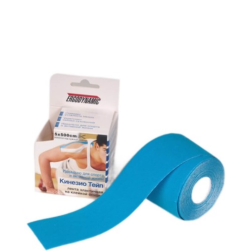 Кинезиотейп ERGODYNAMIC 5*500 см. цвет голубой