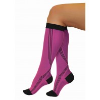 Гольфы для бега Тонус Эласт 1 класс компрессии 1 рост (158-170) арт 0401 Aktiv, цвет розово-черный