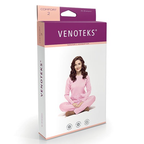 Компрессионные чулки Venoteks Comfort 2 класс компрессии арт. 2C202, цвет черный