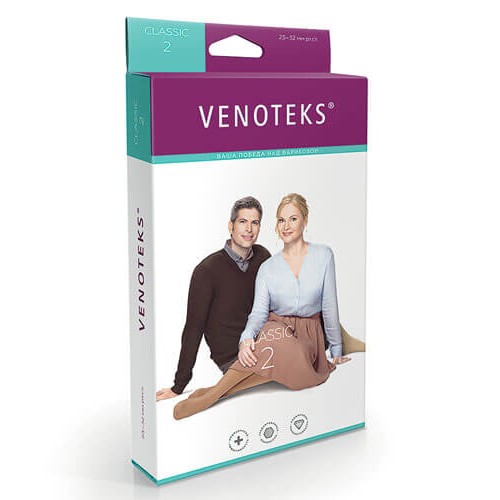 Компрессионные чулки Venoteks Classic 2 класс компрессии арт. 2C213, цвет черный